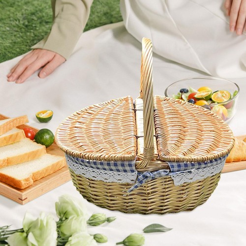 Picknickkorb aus weide mit - picknickkorb,