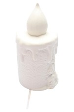 Formano Windlicht Keramik Weiß Modern 20cm LED Kerzen Optik Deko