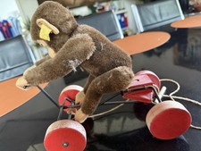 Steiff Affe Record Peter - Mohairplüsch, 50er Jahre, Knopf/Fahne Original