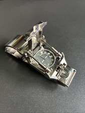 X -DATA Armbanduhr Edelstahl mit Klappdeckel Time Machine Klapp Mechanik