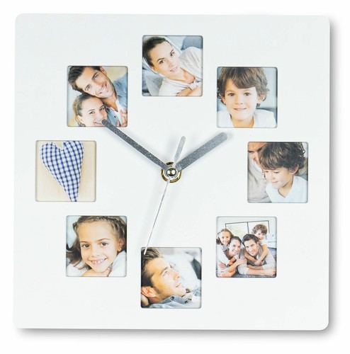 Wanduhr weiß 21x21cm fotouhr - weiß,