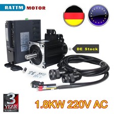 「Ger」 1.8KW AC Servomotor Servo Motor Driver Kit 4000RPM 5.73NM 220V CNC Milling