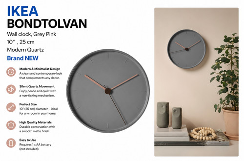 Ikea bondtolvan wanduhr grau - bondtolvan,