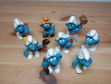 8 Schlümpfe Schleich Bully - SchlumpfSammlung Konvolut Handwerk Gärtner Arbeit 