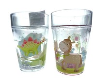 2er Set, HABA - Kinder Glitzer Becher, Dino & Pferd