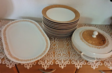 Heinrich Selb  13 Suppenteller Suppenterrine und Servierplatte mit Goldrand