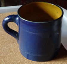 Ton Becher Krug blau