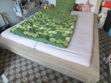 Schlafzimmerbett Bett Doppelbett  Kinderzimmer eiche sonoma weiss mit Lattenrost