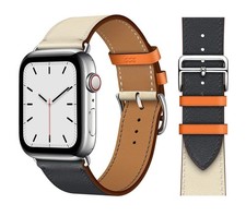 Original Apple Hermès Single Tour Band MTQD2ZM/A 42/44/45mm Indigo/Craie/Orange