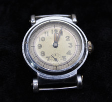 Vintage Art Deco Armbanduhr ohne Armband Edelstahl Nickelchrom