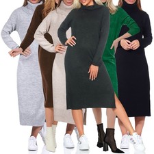 Only Damen Strickkleid Kleid Damenkleid Winterkleid langes Rollkragen ONLBrandie