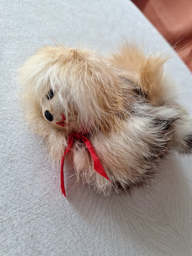 Stofftier hund mit echtfell - hund,