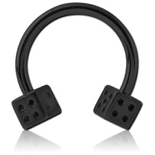 Bauchnabelpiercing Black Circular Barbell Würfel Ohrring Intim Septum Ohrschmuck