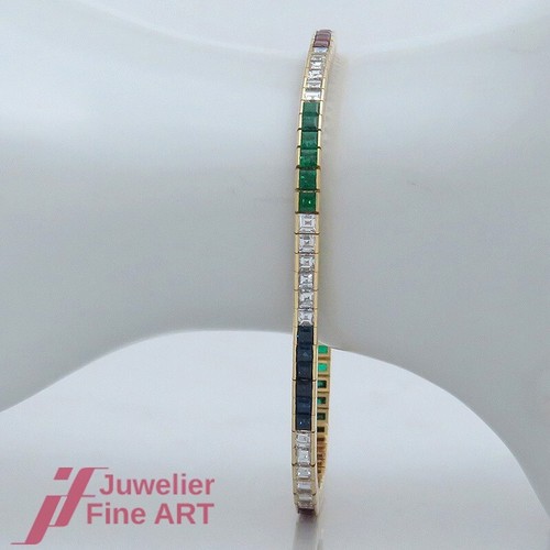 Farbedelstein tennis armband - farbedelstein,