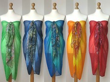 NEU Strandtuch Pareo Damen Schal Wickeltuch Stola Sarong Halstuch Sommer Blumen