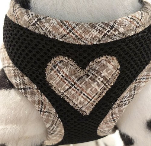Hundegeschirr schwarz karo