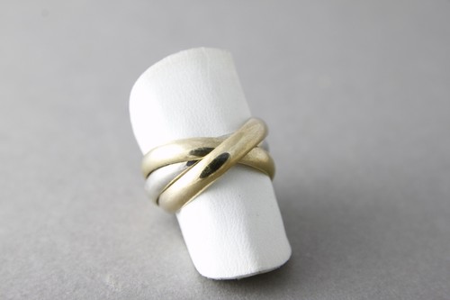 Eleganter tricolor ring silber - eleganter,