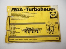 Fella TH 410 520 700 D DHydro Turboheuer Betriebsanleitung Ersatzteilliste 1986