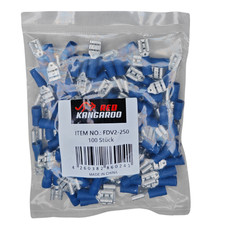 100x Flachsteckhülse KFZ Blau