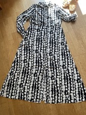 Kleid, Lang, Weit, Maxi, Gr L, Schwarz Weiß Gemustert, Neu, Boho, Skandi Style