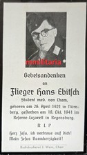 Sterbebild WWII Flieger Cham