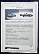 Mercedes SL-Klasse R 129 Final Edition Preisliste 8.2000