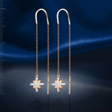 Russisches Rose Rotgold 585/14kt Durchzieher Ohrringe Neu mit Etikett