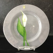 Eisch Glasteller Dekoteller Platzteller Calla handbemalt
