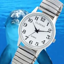 TOP B-WARE Clasixx Herren Uhr Edelstahl Zugband Flexband Silber Mineralglas