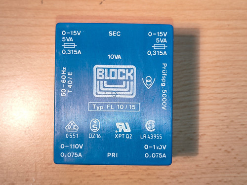 Block printtrafo 110 - fl, 10/15