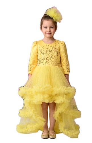 Mädchen kleid 116 gelb - gr.,