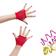Netzhandschuhe in Rot -