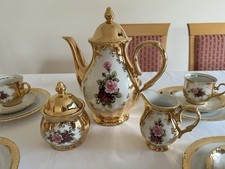 Bavaria Wunsiedel Kaffeeservice 6 Pers., 24 Karat Gold, Handarbeit