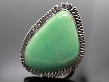 GOLDJUNGE69 GW XL CHRYSOPRAS VINTAGE  EDELSTEIN RING (17,5) FREIFORM