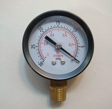 Vakuummeter - 1/4" NPT Gewinde - D=52 mm - Unterdruckmanometer - Schnellversand