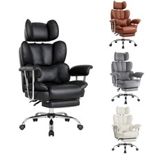 IWMH Bürostuhl PU-Leder Chefsessel Drehstuhl mit Armlehnen und Kopfstütze