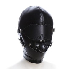 Bondage Kopfmaske mit Ballknebel Gag Augenbinde Harness Headgear Fetisch Erotik