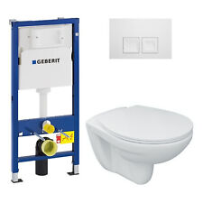 Tiefspül Wand WC 54 cm Set mit WC-Sitz softclosing, GEBERIT UP100, Delta 50 weiß