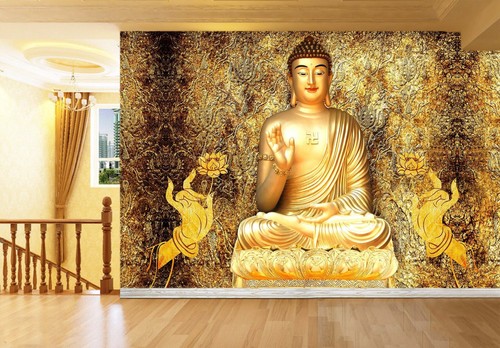 Goldener buddha statue - 3d,
