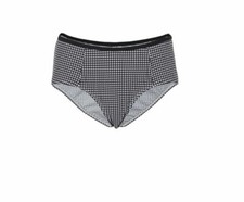 Schöne Bikinihose 44 schwarz/weiß in hoher Schnittform Z-212