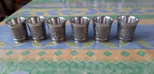 6 Schnapsbecher kleine Weinbecher Trinkbecher Mittelalter Reinzinn Rein-Zinn NW