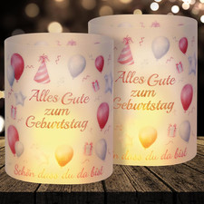 Windlichter Tischdeko Geburtstag 16 Stück Pink Happy Birthday Party Taufe