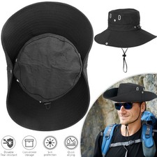 Dschungelhut, Regenhut, Sonnenhut Tropenhut, Hut mit Breiter Krempe & Kinnriemen