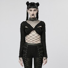 Punk Rave Langarm Crop Top -