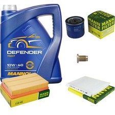 MANN Inspektionspaket 5 L MANNOL Defender 10W-40 für Fiat Stilo 1.8 16V 2.4 20V