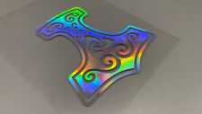 THOR HAMMER Aufkleber Hologramm Auto Motorrad Sticker Viking Wikinger Odin