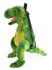 Großer Plüsch Rucksack Dino T-Rex grün Tragegriff Dinosaurier Tasche Neu OVP