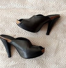 super sexy Zoccoli Pantolette Mules Clogs Echt Leder Kork Italien