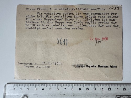 Bestellung 1936 sternberg - 1936, fa.