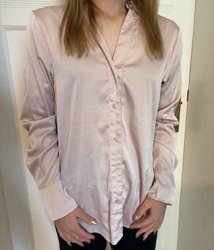 Rosa satinbluse - rosa,